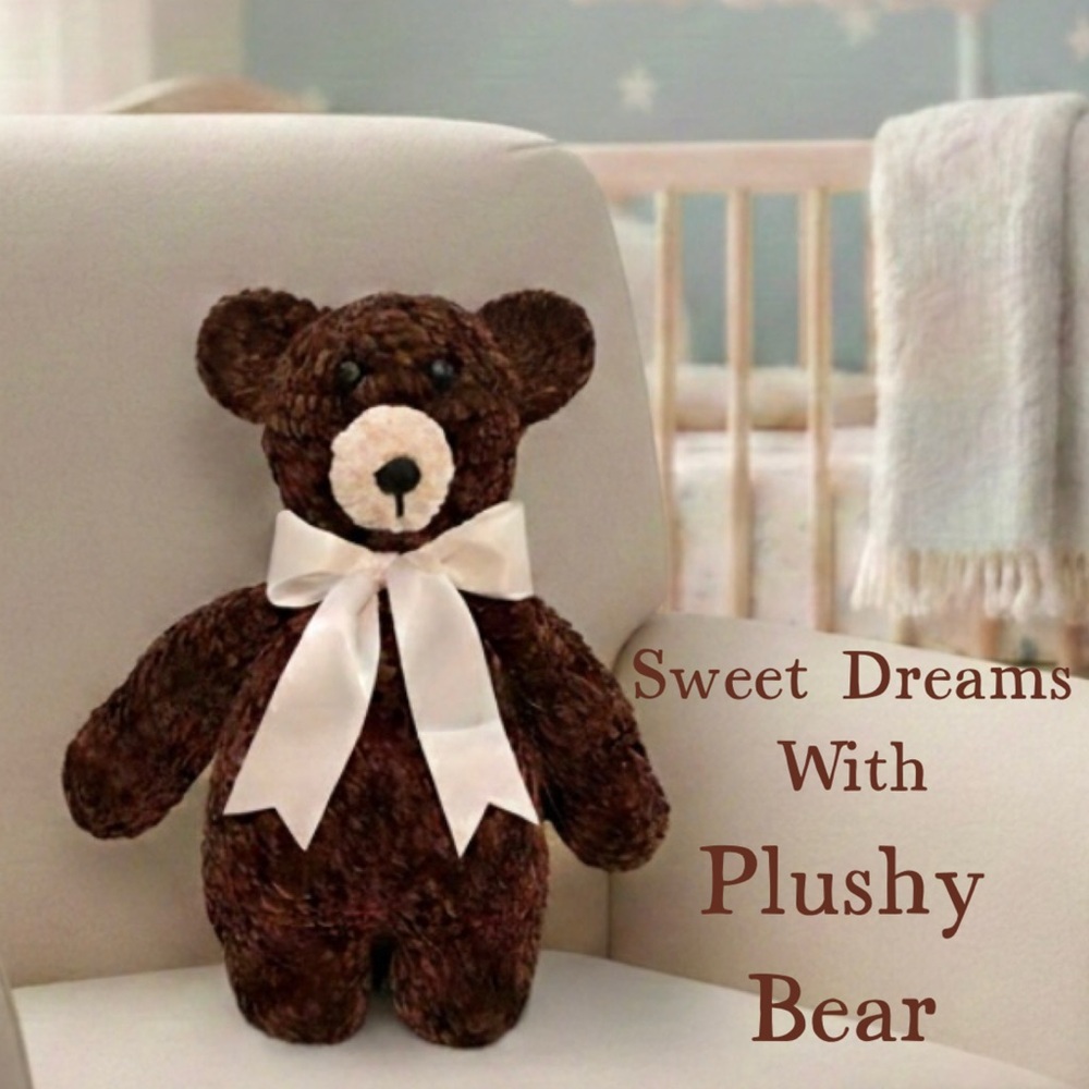 NWT Plushy Bear Handmade With Love Dark Brown